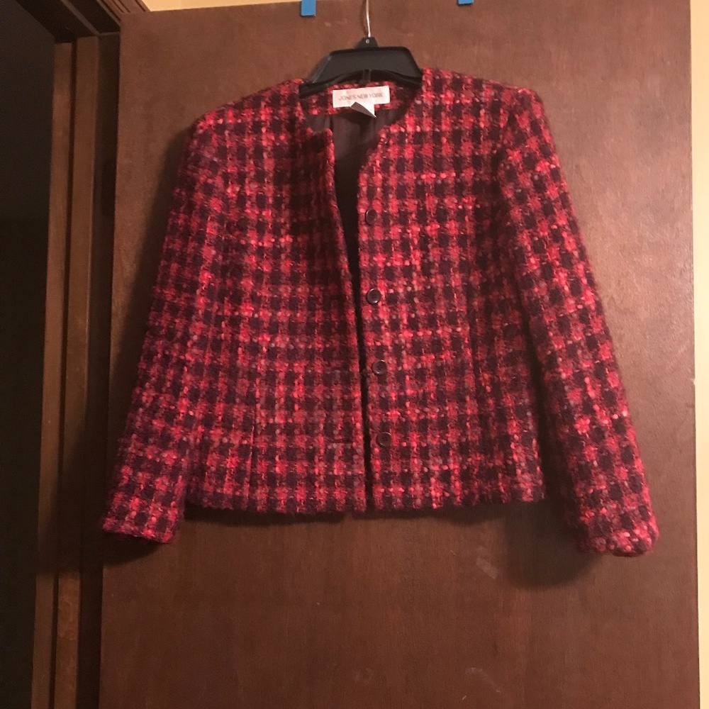 Beautiful & Classy Red Tweed Short Jacket